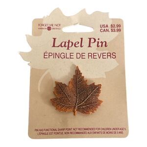 Vintage American Greetings Fall Autumn Maple Leaf Lapel Brooch Pin *New